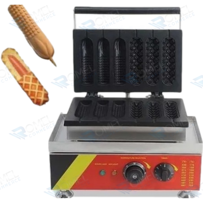 MAQUINA DE BANDERILLAS PARA HOT DOGS WAFFLEADOS CON DOS ESTILOS