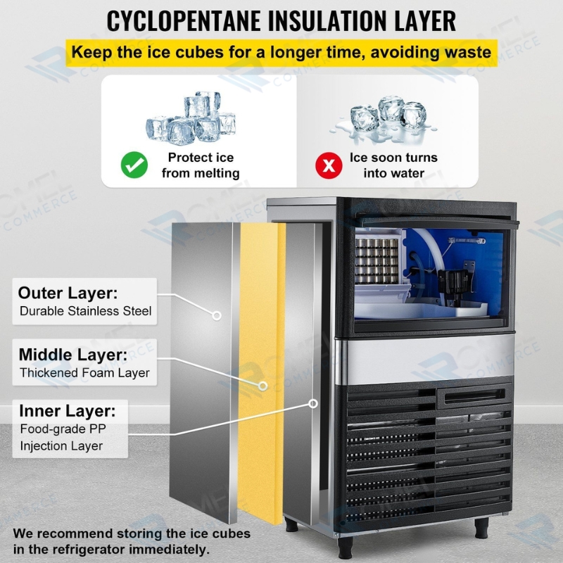 MÁQUINA FABRICA HIELO 235W AUTOMÁTICA 50KG