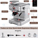 CAFETERA DE EXPRESSO CON MOLINILLO CAFÉ Y VAPORIZADOR