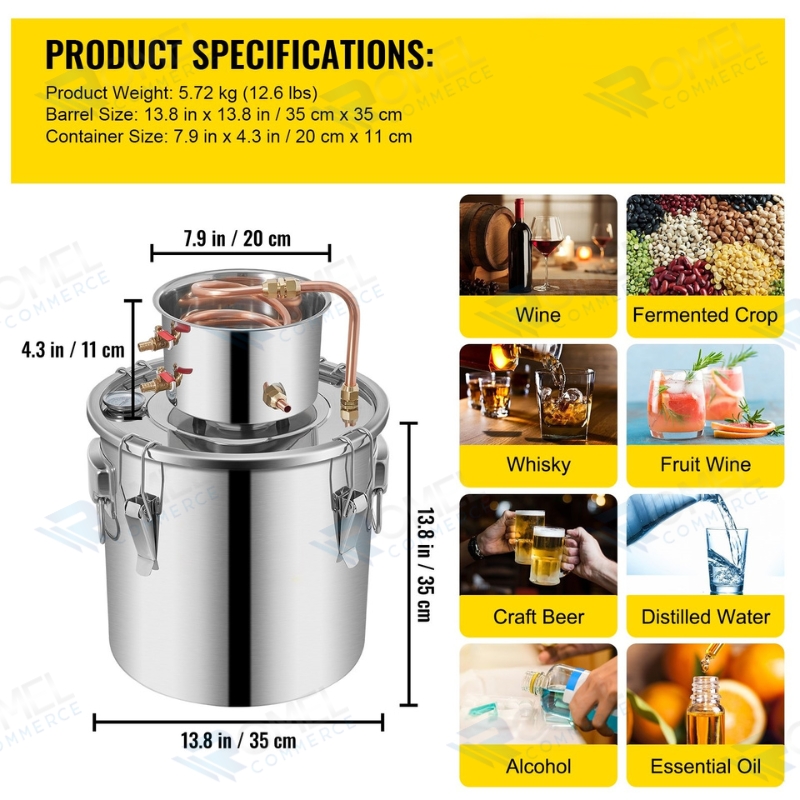 Destiladora para agua, aceites, esencias, cerveza, etc. 30lts