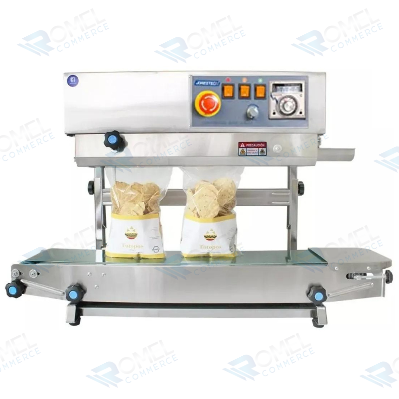 SELLADORA HORIZONTAL Y VERTICAL DE BANDA CONTINUA CON PERSONALIZACION HASTA 45CM DE ALTURA