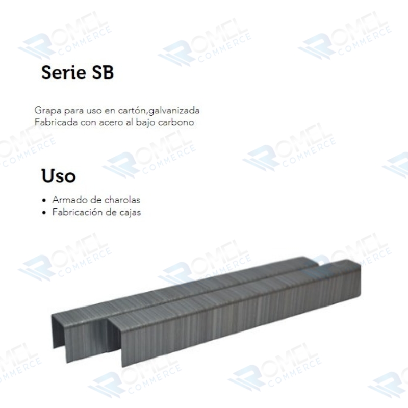 CAJA DE GRAPAS BF-SB103-5/8G- CORONA 1/2" - LARGO 5/8"- 25 MILLARES